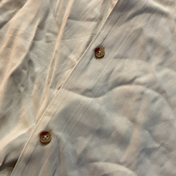 ASOS Relaxed Viscose Camp Shirt Medium Long Stone - Picture 6 of 7